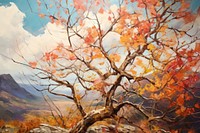  Autumn painting landscape outdoors. AI generated Image by rawpixel.