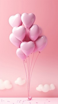 Pink heart balloon celebration anniversary decoration. AI generated Image by rawpixel.