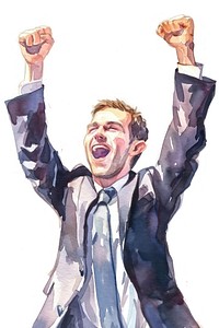 Businessman celebrating victory portrait adult achievement. AI generated Image by rawpixel.