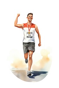 Happy runner wearing medal running jogging shorts. AI generated Image by rawpixel.