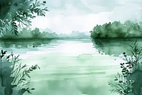 Lake green outdoors painting.