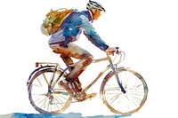 Man riding bicycle vehicle cycling helmet.