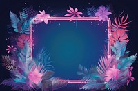 Tropical neon frame purple leaf accessories.