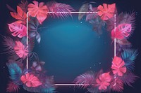 Tropical neon frame backgrounds nature plant.