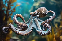 Underwater photo of octopus animal marine invertebrate.