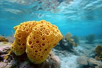 Underwater photo of sea sponge animal outdoors aquatic.