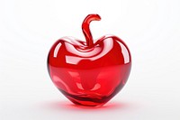 Apple melting cherry fruit white background.