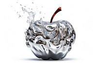 Apple melting fruit food white background.
