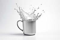 Mug melting silver metal glass.