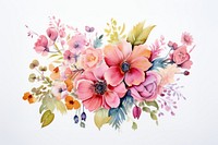 Colorful bouquet border painting pattern flower.