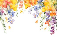 Colorful freesia flowers border painting pattern plant.