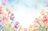 Cute pastel freesia flowers border outdoors painting blossom.
