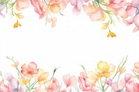 Cute pastel freesia flowers border painting pattern petal.