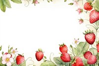 Strawberry border painting fruit plant.