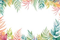 Pastel tropical leaves border painting pattern plant.