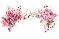 Pink botanical border painting pattern flower.