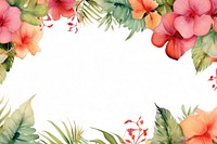 Tropical leaves and flowers border pattern plant petal.