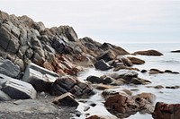 Rocks by the sea coast outdoors nature.