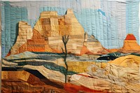 Castle in desert painting quilt land.