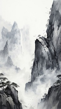 Tall mountain cliff backgrounds outdoors painting.