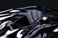 Smartphone floating in the air black electronics technology.