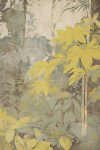 Illustration the 1970s of foliage backgrounds outdoors painting.