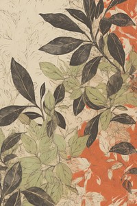 Illustration the 1970s of foliage backgrounds textured pattern.