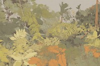 Illustration the 1970s of foliage backgrounds outdoors painting.