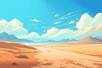 Illustration sand dunes landscape backgrounds panoramic.