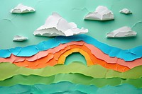 Rainbow cloud paper art.