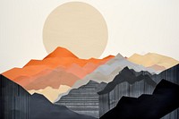 Mountain art painting collage.