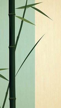 Minimal simple bamboo plant wall architecture.