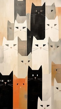 Minimal simple cats art collage wall.