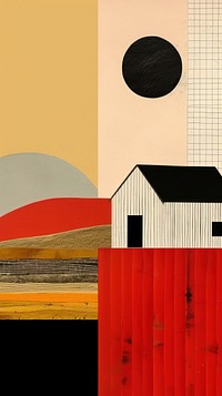 Minimal simple farms art architecture wall.