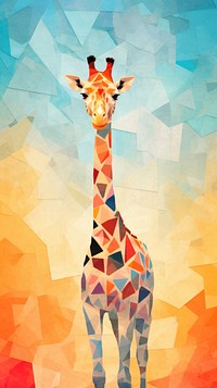 Minimal simple giraffe art animal mammal.