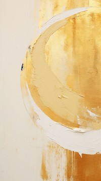 Minimal simple golden saturn abstract painting wall.