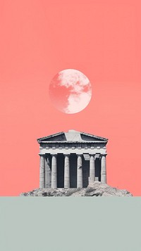 Minimal simple greek temple architecture building outdoors.