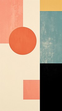 Minimal simple shapes art abstract painting.