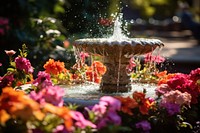 Park fountain sunlight outdoors.