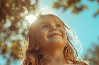 Little girl smiling photography portrait outdoors.