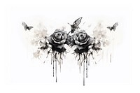  Ink roses drawing flower sketch. AI generated Image by rawpixel.