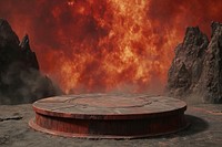 Scifi background outdoors volcano fire.
