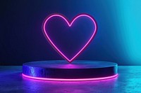 Heart night neon illuminated.