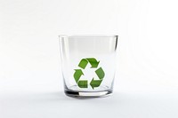 Recycle glass transparent white background.