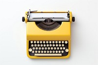 Old yellow paster typewriter correspondence electronics technology. AI generated Image by rawpixel.