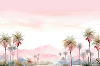 Palm spring landscape outdoors painting.