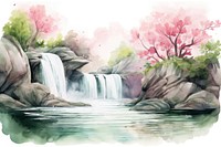 Waterfall water painting outdoors nature.