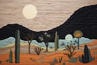 Desert and Moon in starry sky landscape pattern craft.