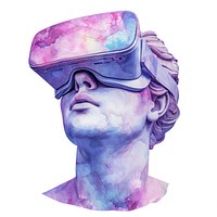 Metaverse in Watercolor style glasses statue adult.