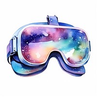 Metaverse in Watercolor style glasses galaxy white background.